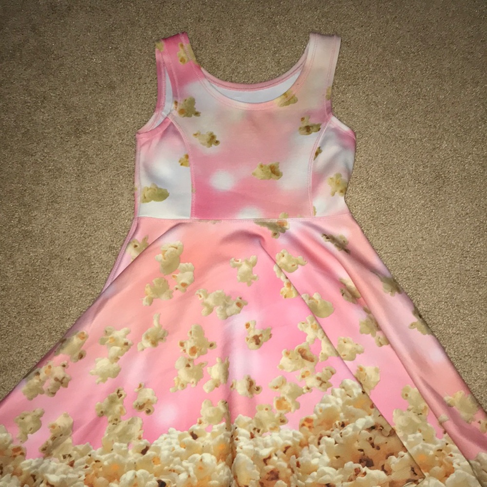 Popcorn design pink sleeveless dress